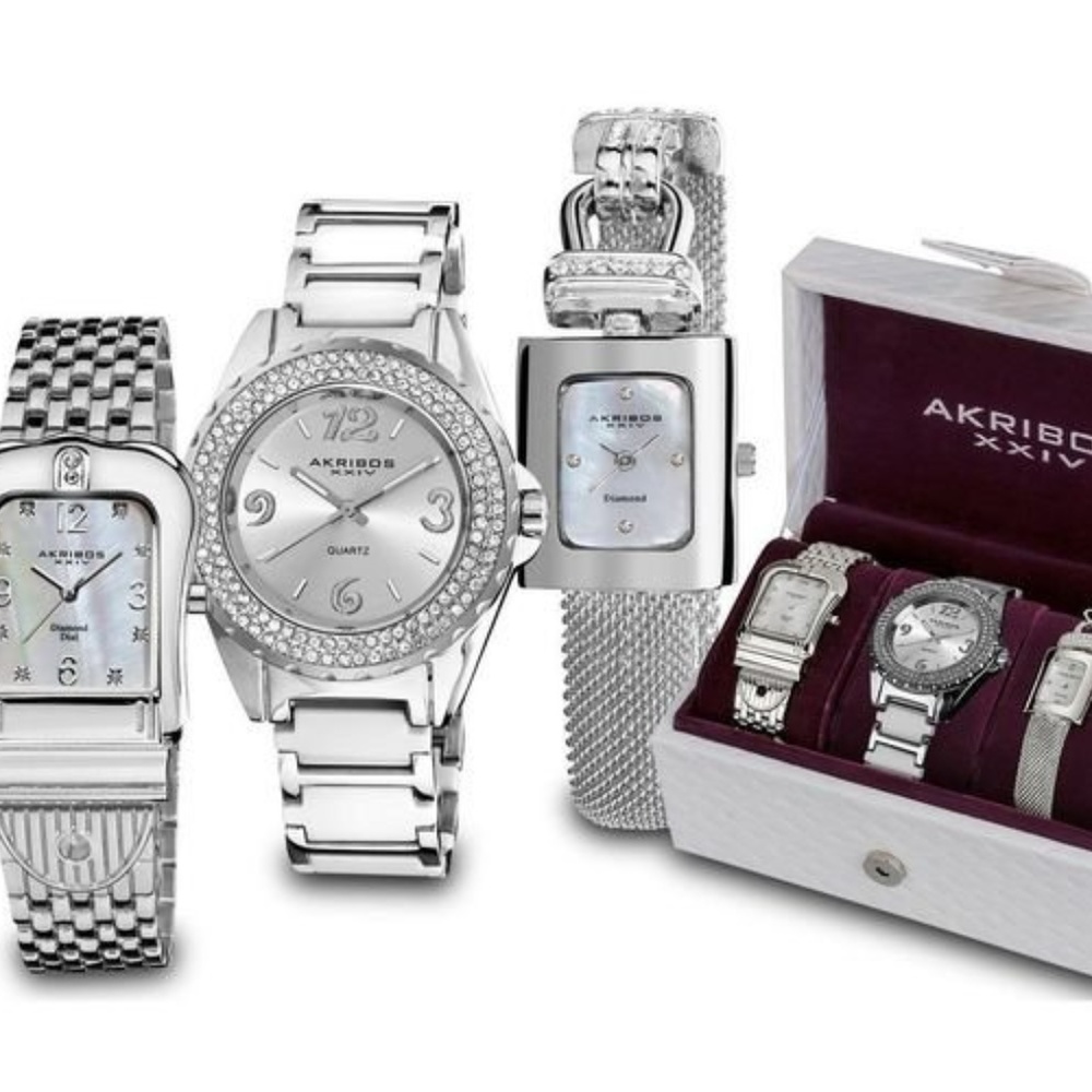 AKRIBOS XXIV Ladies Watch Gift Set of 3